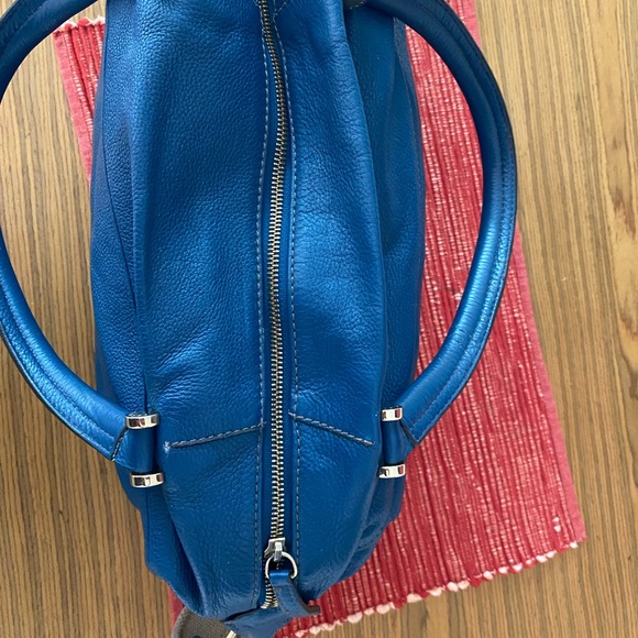 Furla teal leather satchel purse - Picture 7 of 12